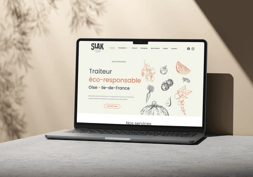 Site de SLAK Kitchen affiché sur un ordinateur