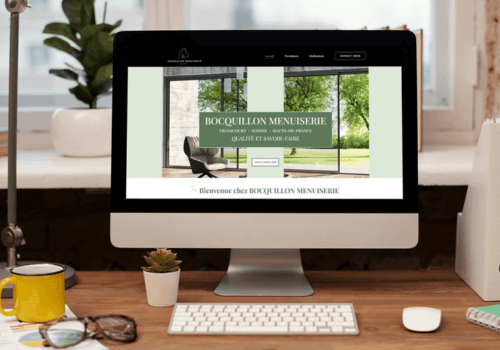 Site de Bocquillon Menuiserie affiché sur un écran